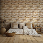 Earth Tone Valley Wallpaper : Boho Hills and Trees Mural - View 2