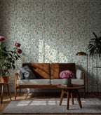 Pastel Spring Branch Wallpaper : Small Floral Pattern Mural
