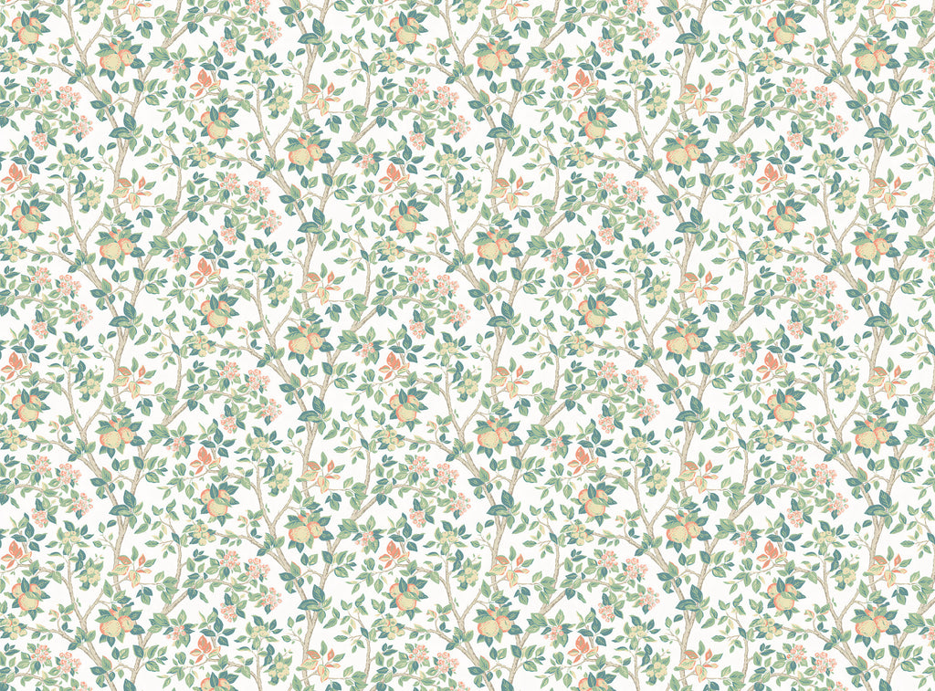 Pastel Spring Branch Wallpaper : Small Floral Pattern Mural - flat design