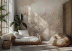 Watercolor Leaves Wallpaper : Soft Taupe Botanical Mural - View 4