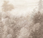 Watercolor Leaves Wallpaper : Soft Taupe Botanical Mural - View 2