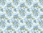 Blue Peony Wallpaper : Endless Blue Flowers Pattern Mural - View 2