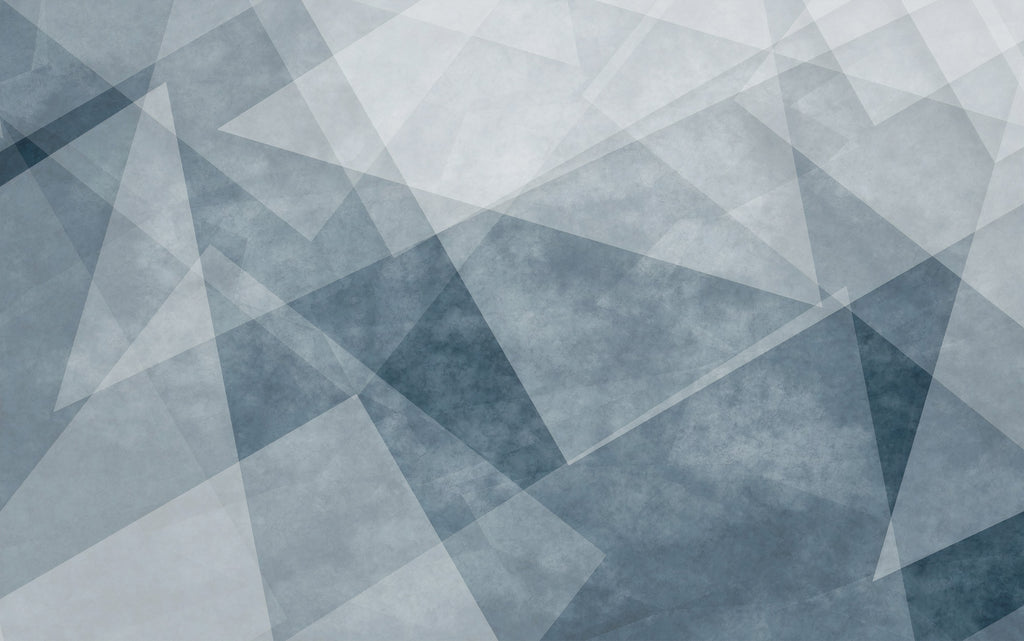 Blue Geometric Wallpaper : Abstract Concrete Triangles Mural - View 2