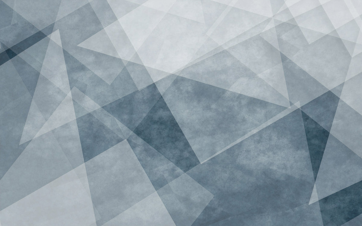 Blue Geometric Wallpaper : Abstract Concrete Triangles Mural - View 2