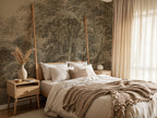 Vintage Sketch Landscape Wallpaper : Sepia Woodland Drawing Mural - View 2