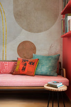 Mid Century Arch Wallpaper : Terracotta Abstract Shapes Wall Mural - View 3