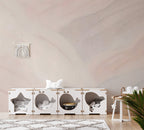 Powder Pink Abstract Wallpaper : Soft Swirl Nursery Wall Mural