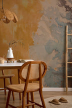 Artistic Texture Wallpaper : Abstract Gold and Concrete Plaster Mural - View 4