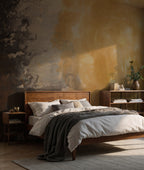 Artistic Texture Wallpaper : Abstract Gold and Concrete Plaster Mural - View 5
