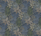 Blue Tropical Leaf Wallpaper : Navy Palm and Fern Foliage Mural - View 2