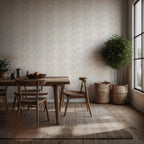Ivory Tonal Damask Wallpaper : Subtle Cream Floral Wall Mural - View 4