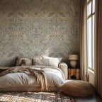 Vintage Bird and Berry Wallpaper : Pale Arts and Crafts Wall Mural - View 5
