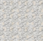 Pale Blue Victorian Damask Wallpaper : Classic Grey Scroll Mural - View 2