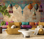 Moroccan Lantern Wallpaper : Ethnic Arch and Tassel Wall Mural