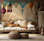 Moroccan Lantern Wallpaper : Ethnic Arch and Tassel Wall Mural - View 3