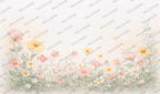 Soft Flower Meadow Wallpaper : Pale Watercolour Floral Wall Mural - View 2