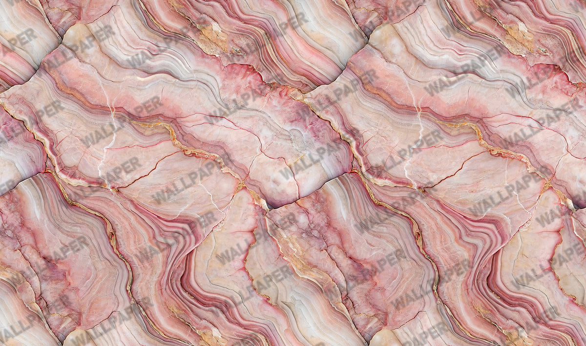 Pink Marble Wallpaper : Blush Agate Stone Wall Mural - View 3