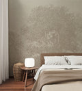 Minimal Tonal Tree Wallpaper : Sage Leaf Silhouette Wall Mural