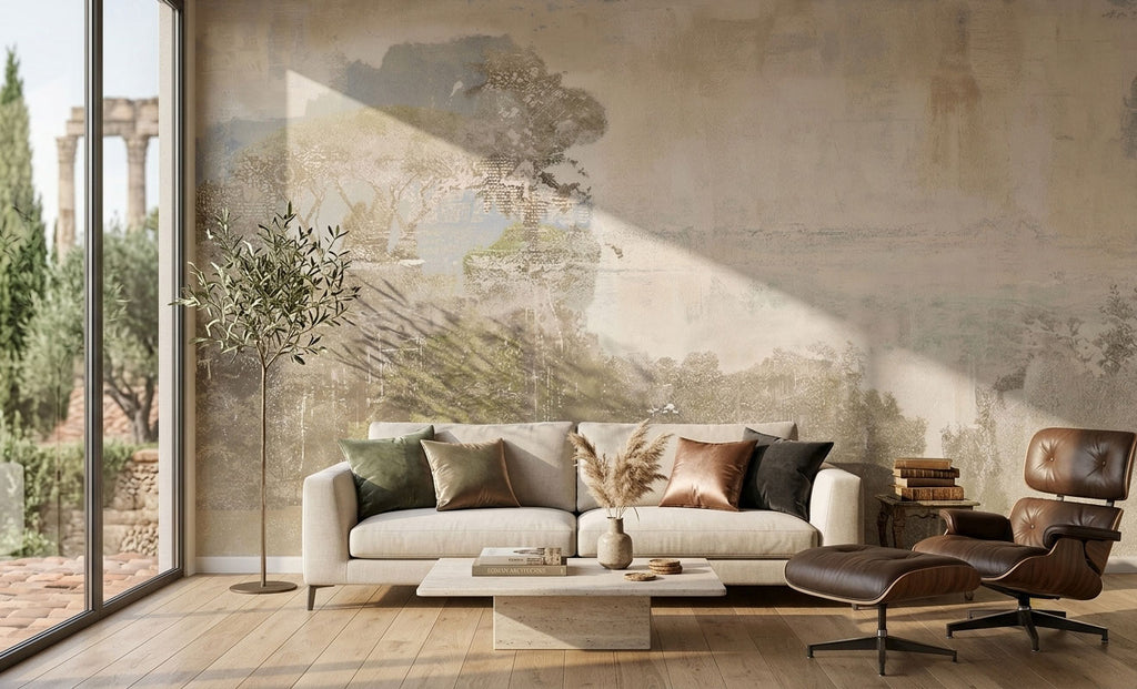 Distressed Abstract Wallpaper : Aged Plaster Texture Wall Mural - View 5