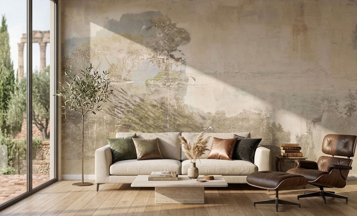 Distressed Abstract Wallpaper : Aged Plaster Texture Wall Mural - View 5