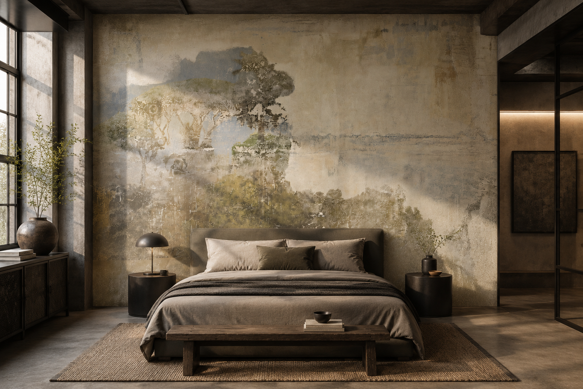 Distressed Abstract Wallpaper : Aged Plaster Texture Wall Mural - View 4