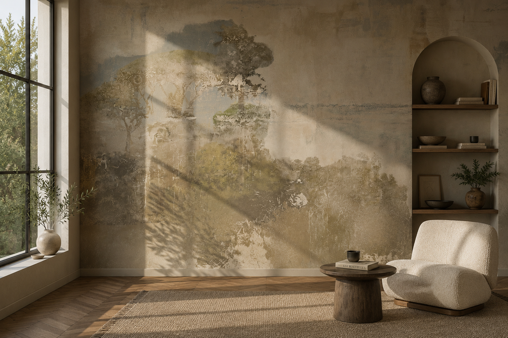 Distressed Abstract Wallpaper : Aged Plaster Texture Wall Mural - View 3