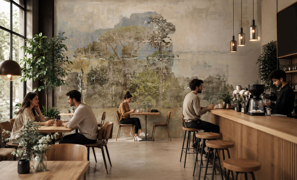 Distressed Abstract Wallpaper : Aged Plaster Texture Wall Mural