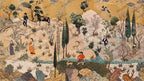 Cream Toile Scenic Wallpaper : Vintage Pastoral Figure Wall Mural - View 2