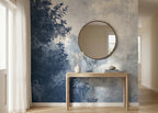 Indigo Ombre Tree Wallpaper : Minimalist Navy Branch Wall Mural