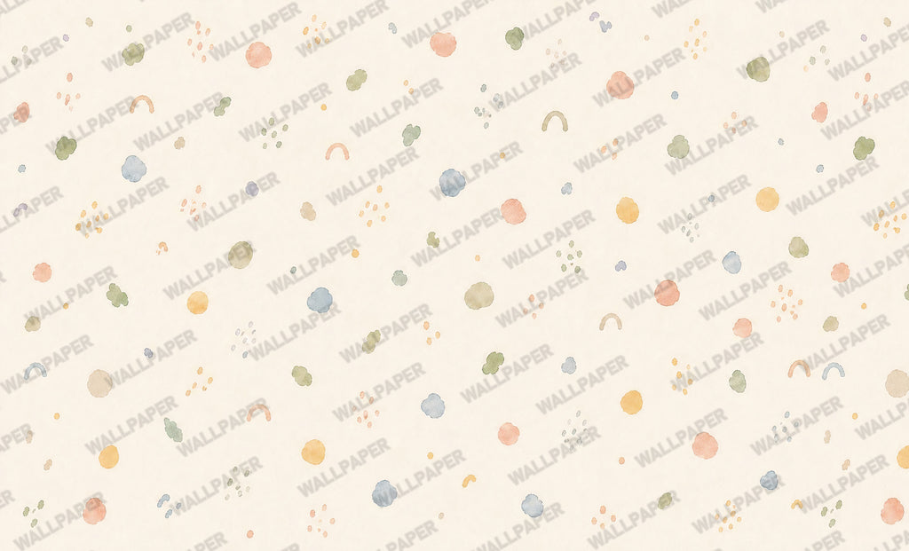 Pastel Confetti Dot Wallpaper : Rainbow Nursery Wall Mural - View 2