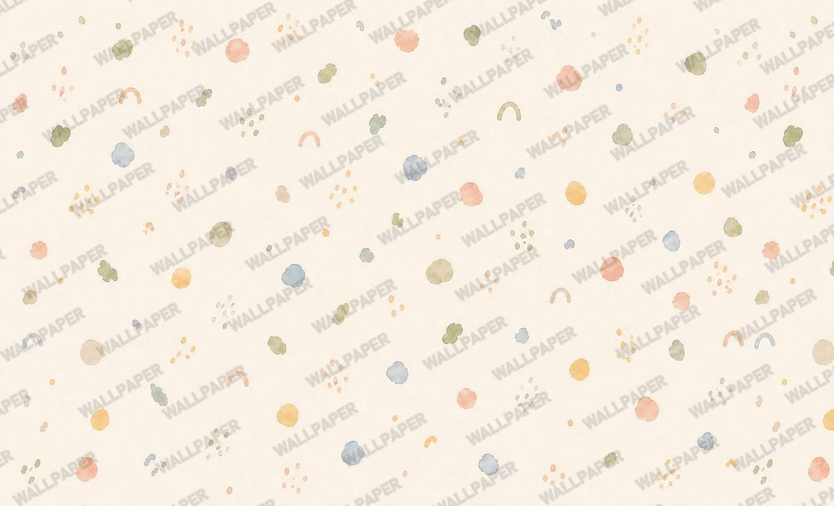 Pastel Confetti Dot Wallpaper : Rainbow Nursery Wall Mural - View 2