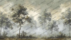 Misty Forest Wallpaper : Watercolour Woodland Scenic Mural - View 2