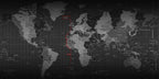 Black World Map Wallpaper : Digital Grey Countries Mural - View 2