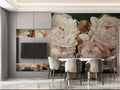 Large White Rose Wallpaper : Oversized Blush Petals Mural