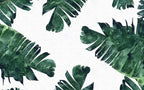 Green Tropical Leaf Wallpaper : Monstera Corner Accent Mural - View 2