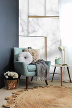 White Marble Wallpaper : Geometric Black Line Tile Mural - View 4