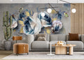 Blue Rose Wallpaper : Oversized 3D Floral Mural