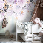 Lilac Floral Wallpaper : Pastel Blossom Cascade Mural - View 5