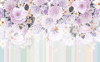 Lilac Floral Wallpaper : Pastel Blossom Cascade Mural - View 2