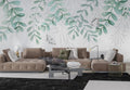 Hanging Leaf Wallpaper : Sage Eucalyptus Vine Mural