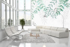 Hanging Leaf Wallpaper : Sage Eucalyptus Vine Mural - View 3