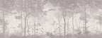 Misty Forest Wallpaper : Beige Tree Silhouette Mural - View 6