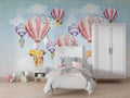 Hot Air Balloon Wallpaper : Pastel Kids Sky Mural