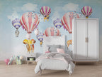 Hot Air Balloon Wallpaper : Pastel Kids Sky Mural