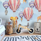 Hot Air Balloon Wallpaper : Pastel Kids Sky Mural - View 5
