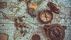Vintage Compass Map Wallpaper : Antique Nautical Chart Mural - View 2