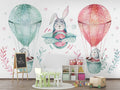 Bunny Balloon Wallpaper : Watercolor Kids Sky Mural