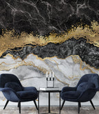 Black Gold Marble Wallpaper : White Agate Veins Mural