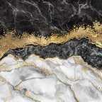 Black Gold Marble Wallpaper : White Agate Veins Mural - flat design