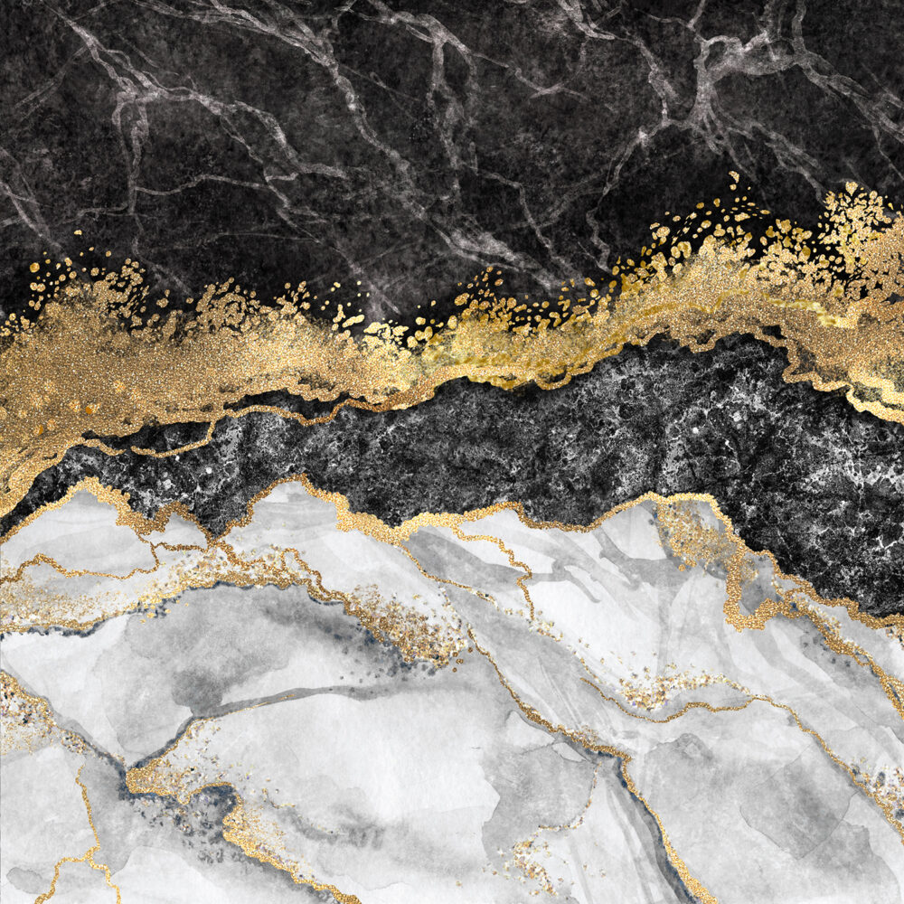 Black Gold Marble Wallpaper : White Agate Veins Mural - flat design